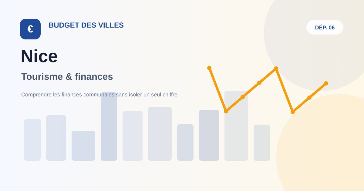 Illustration éditoriale sur le tourisme et les finances municipales de Nice