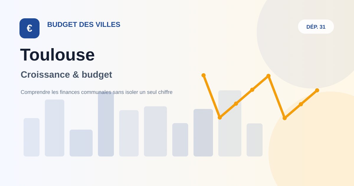 Illustration éditoriale sur la croissance et le budget communal de Toulouse